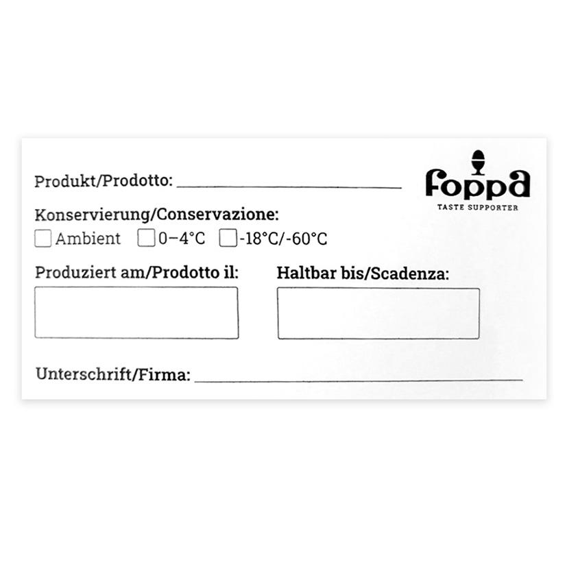 ETICHETTE DI CONSERVAZIONE BILINGUE FOPPA 200 PZ