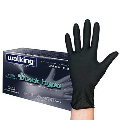 HANDSCHUHE SCHWARZ LATEX M 7-7,5 100 STÜCK