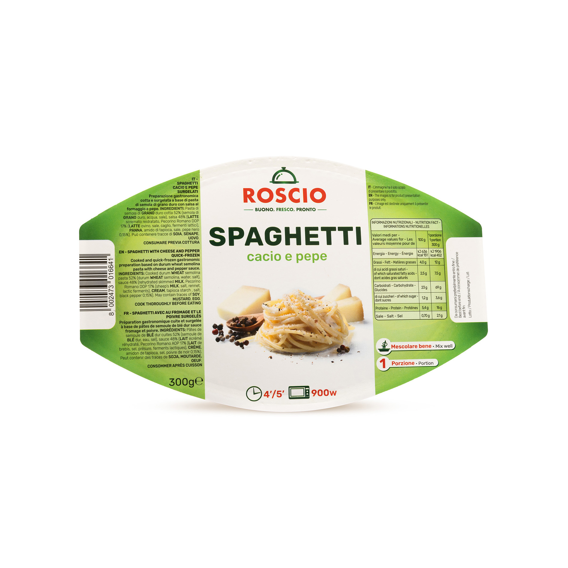 SPAGHETTI CACIO E PEPE 300g CONG. 'ROSCIO'
