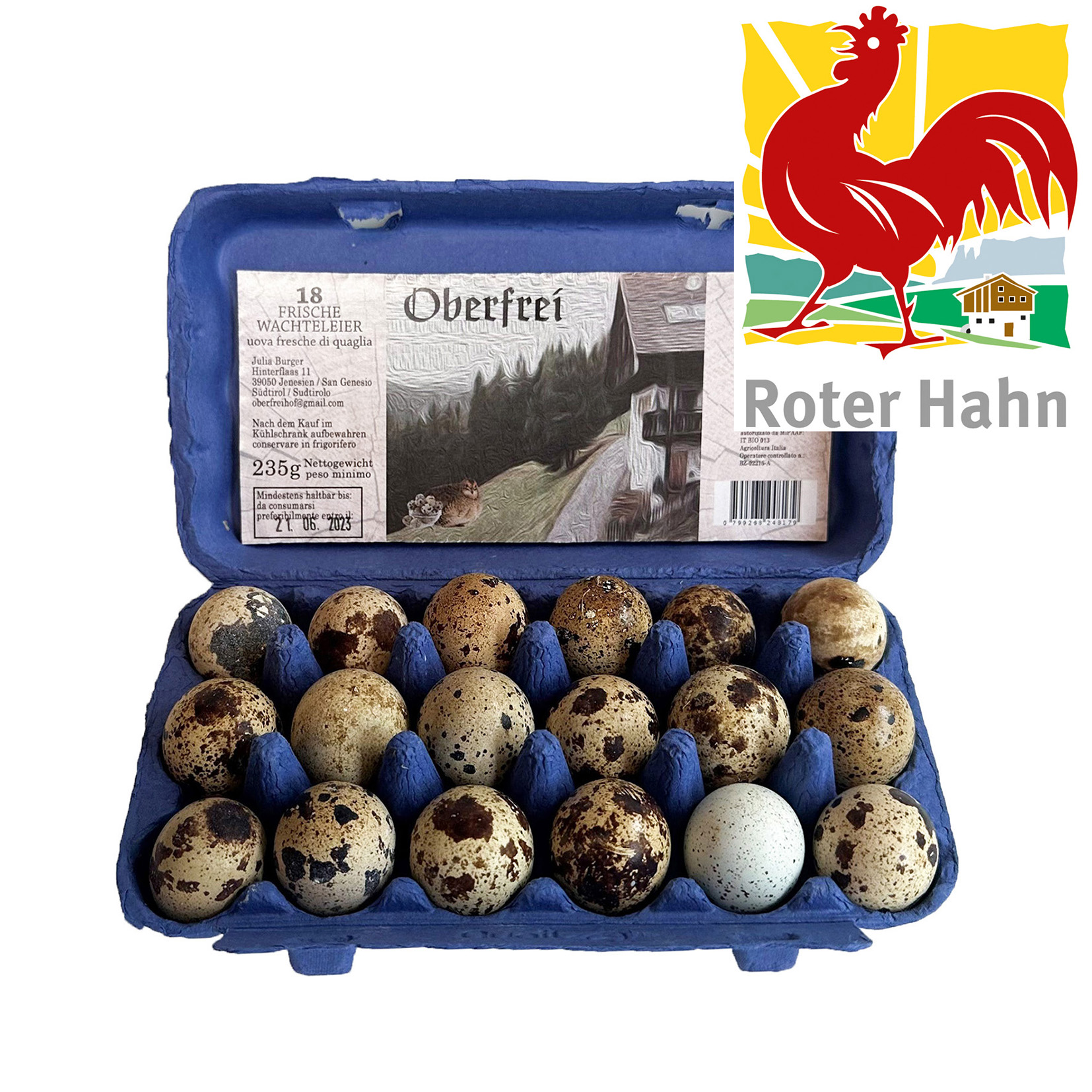 UOVA DI QUAGLIA BIO* FRESCHE 18 PEZZI OBERFREIHOF
