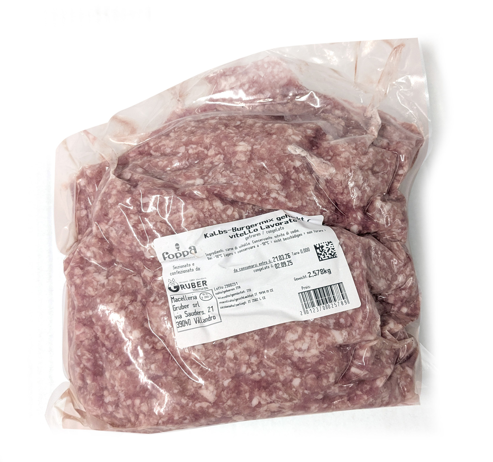 VITELLO CARNE PREPARATAO PER RAGU' 2,5kg CONGELATA