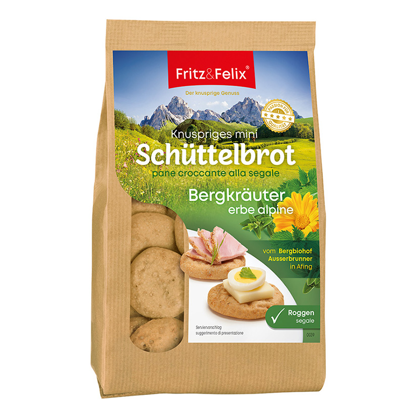MINI SCHÜTTELBROT CON ERBE ALPINE 125g F&F