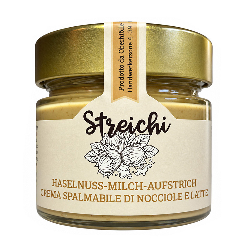 HASELNUSS-MILCH-AUFSTRICH CREME 200g 'STREICHI'