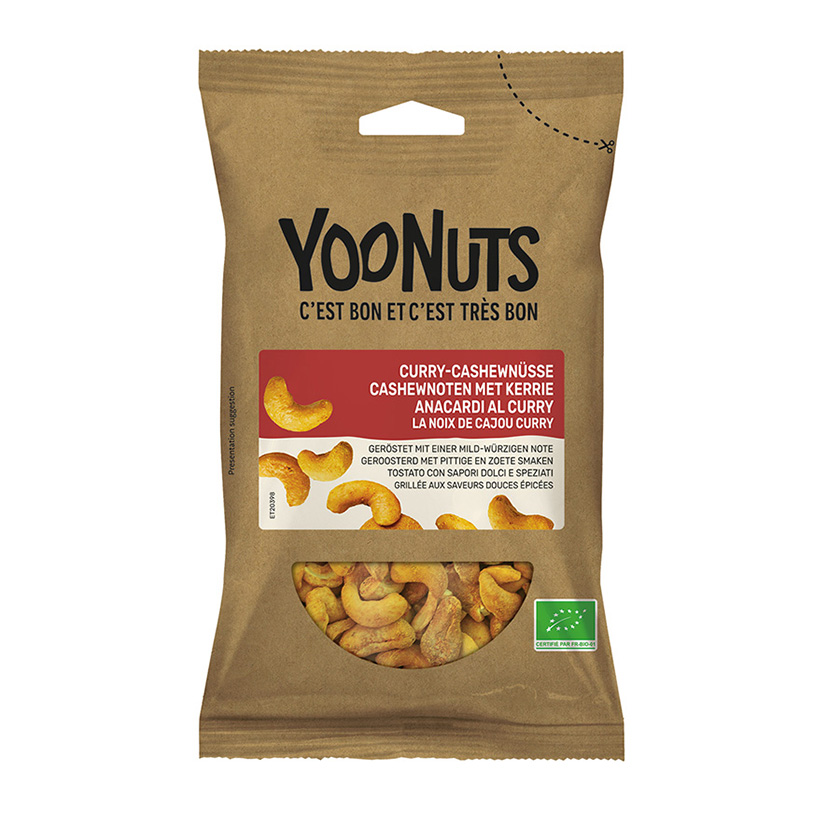ANACARDI (CASHEW) AL CURRY BIO* 100g 'YOONUTS'
