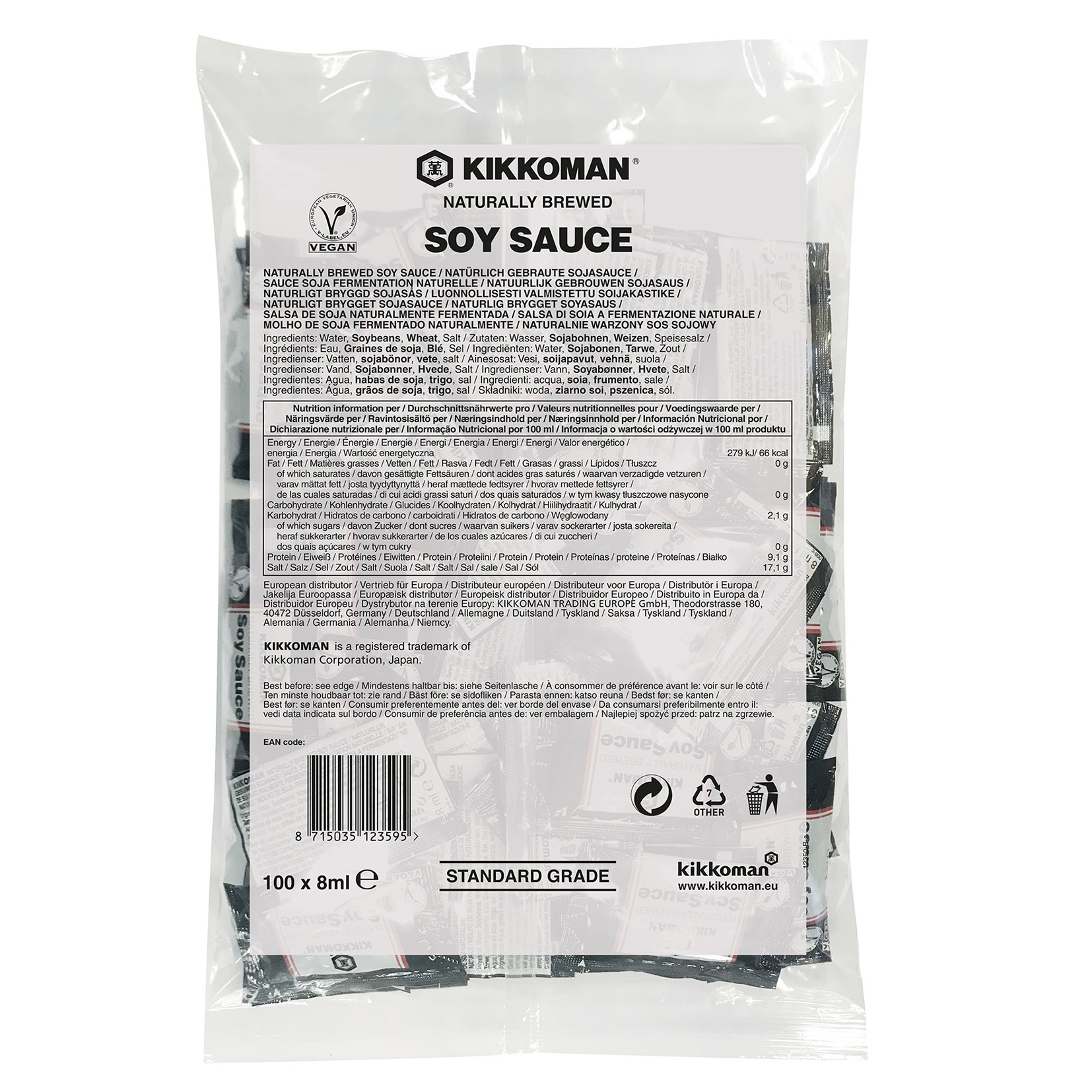 SOJA-SAUCE ASIA PORTIONEN 8ml 100 STÜCK 'KIKKOMAN'