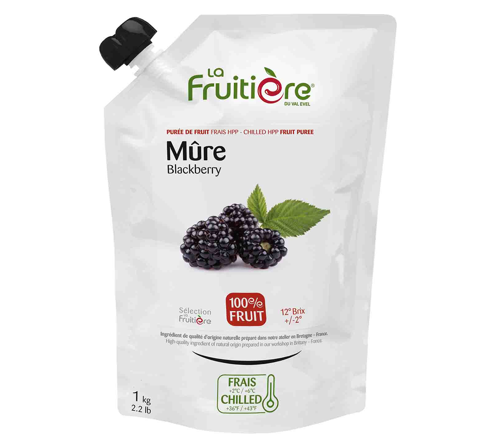 FRUCHTPÜREE BROMBEERE FRISCH 1kg FRUITIERE