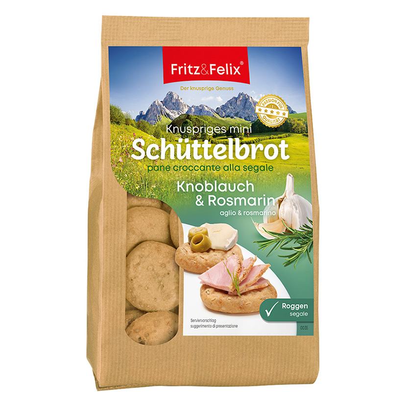 MINI SCHÜTTELBROT AGLIO/ROSMARINO 125g F&F