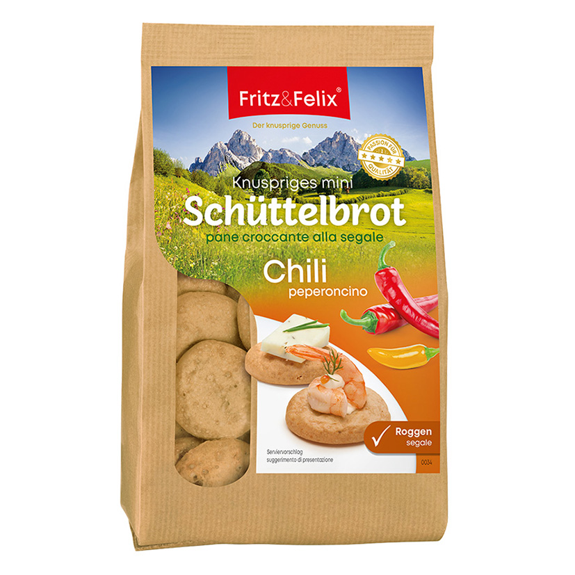 MINI SCHÜTTELBROT PEPERONCINO 125g   F&F