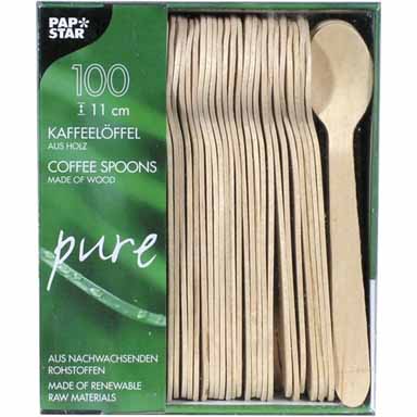 KAFFEELÖFFEL AUS HOLZ 11cm 100 STÜCK