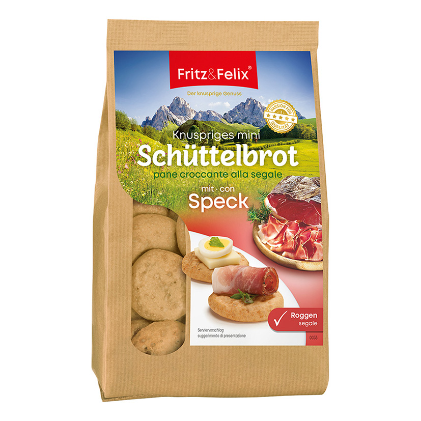 MINI SCHÜTTELBROT SPECK 125g         F&F