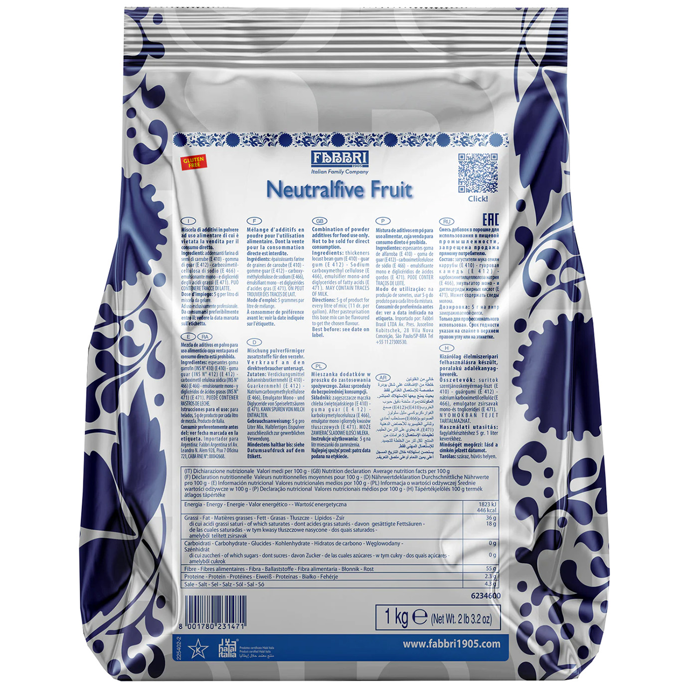 EMULGATOR FRUCHTEIS NEUTRO 5 F 1kg FABBRI