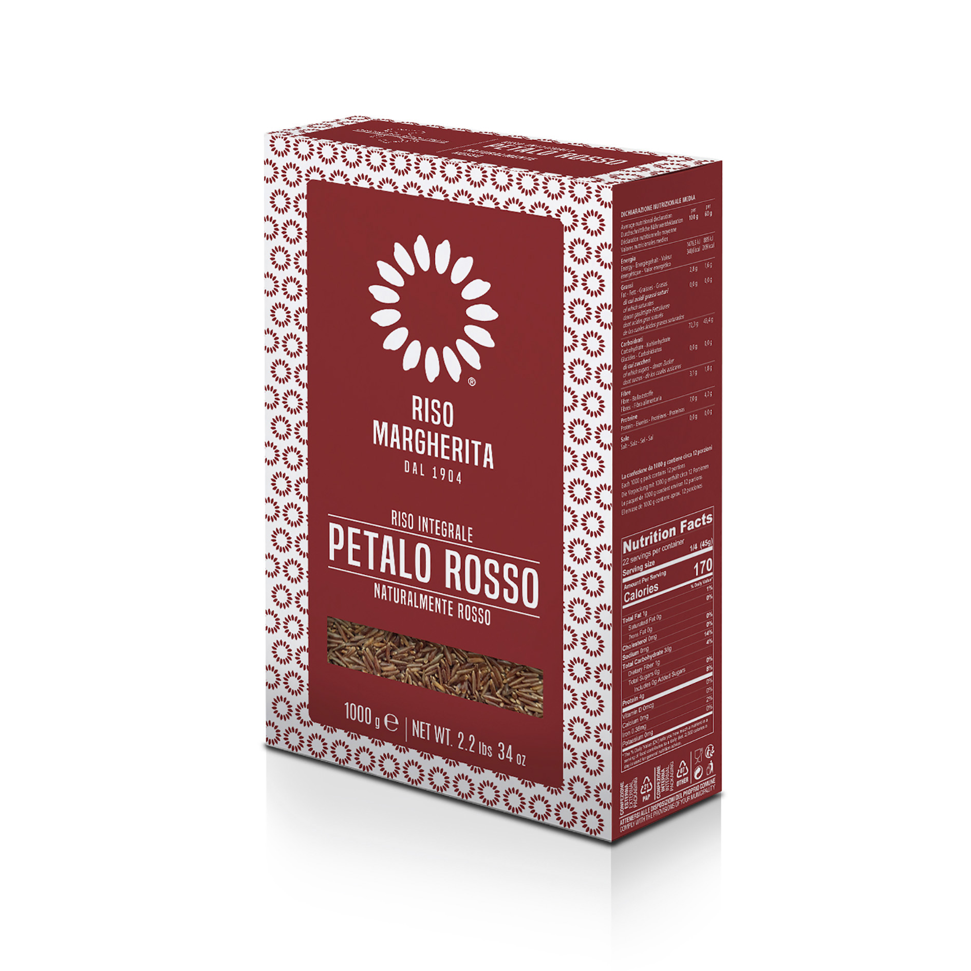 REIS ROT VOLLKORN PETALO ROSSO 1kg 'MARGHERITA'