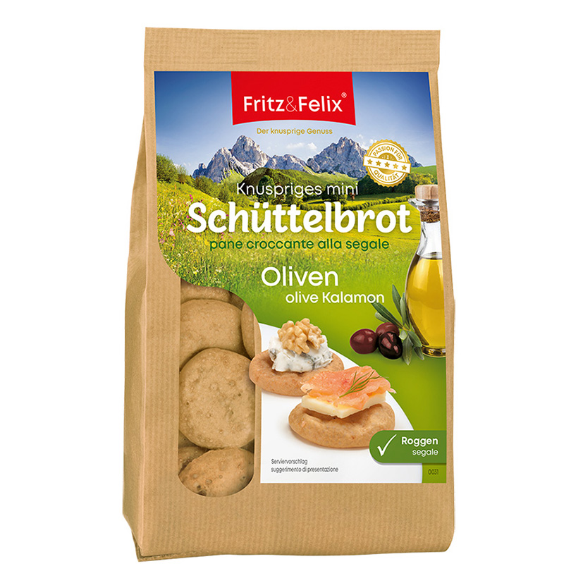 MINI SCHÜTTELBROT ALLE OLIVE 125g    F&F